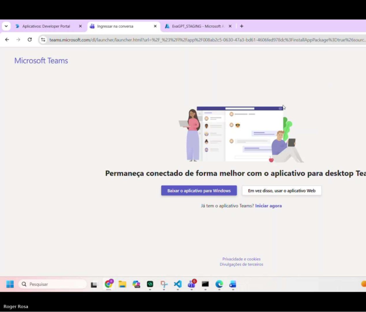Tela criar novo app
