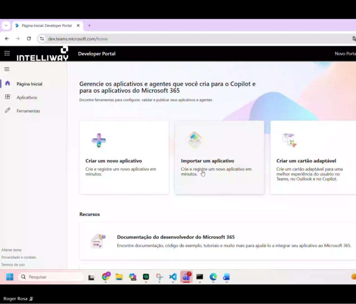 Tela criar novo app