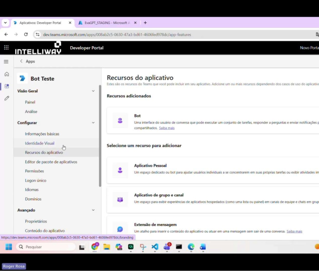 Tela criar novo app