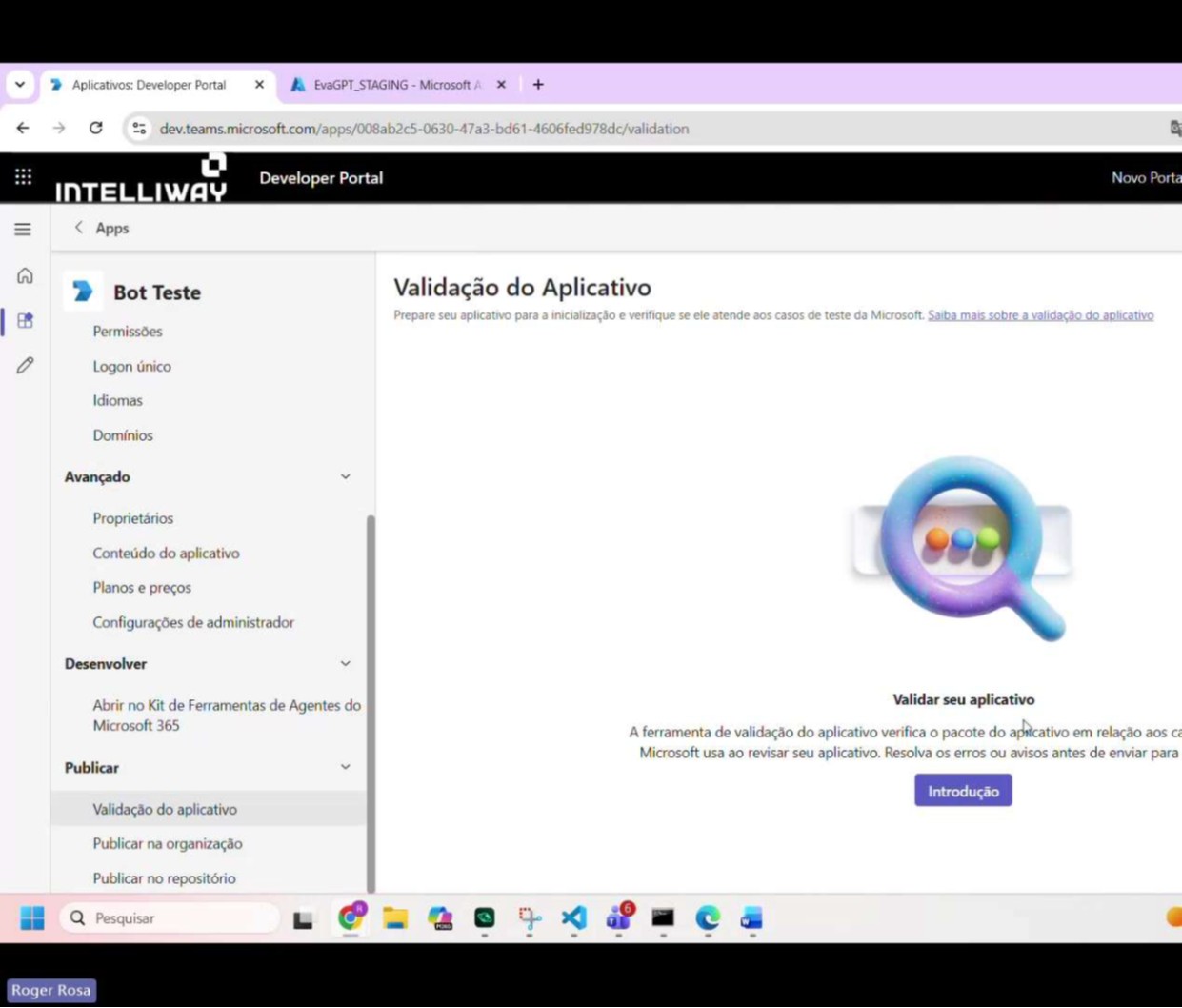 Tela criar novo app