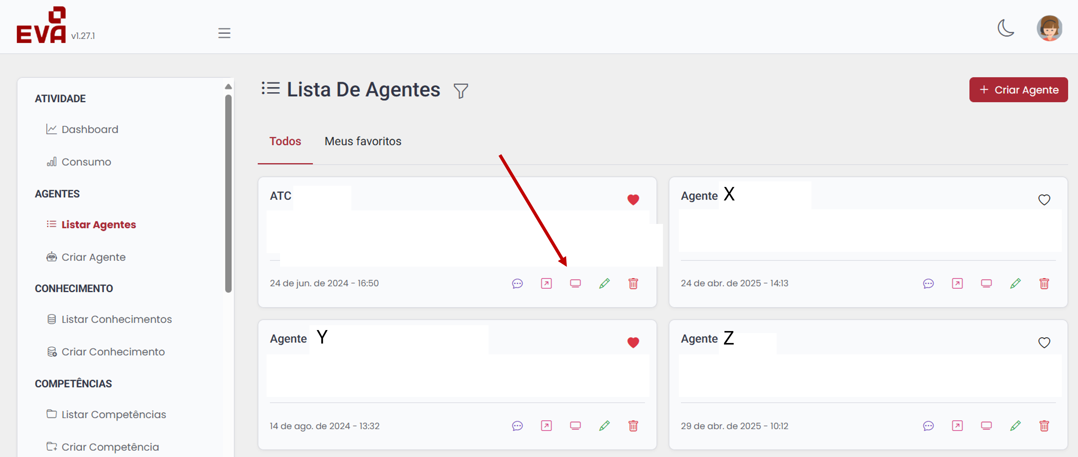 Configurando o cabeçalho do agente